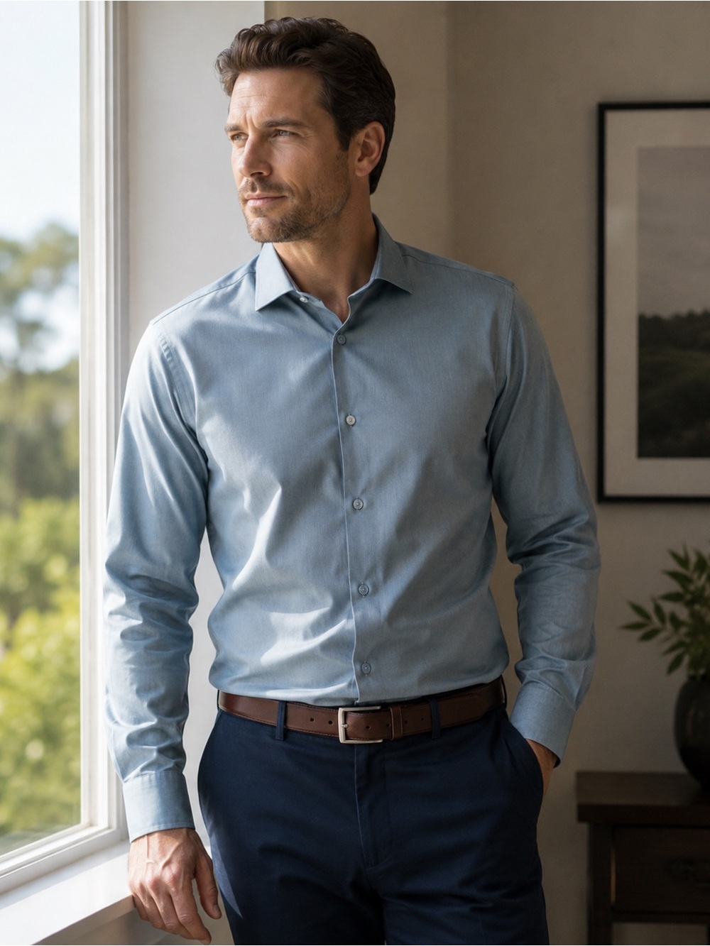 Calvin Klein Slim Fit, Performance non-iron, 
15 1/2, 34/35
Like new con…